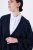Ulla Popken 841117 Oversized gebreide poncho met strass Donkerblauw - Poncho's & capes - 