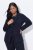 Ulla Popken 841163 Jersey blazer van jacquard Donkerblauw - Blazers - Blazers in grote maten voor dames