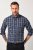 JP1880 Checked Shirt Long Sleeve Kent Collar Anthracite - Overhemden - Overhemden Grote Maten Heren