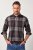 JP1880 Shirt Flannel Long Sleeve Dark Brown - Overhemden - Overhemden Grote Maten Heren