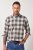 JP1880 Checked Flannel Shirt Long Sleeve Dark Dusty Pink - Overhemden - Overhemden Grote Maten Heren
