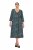 Ulla Popken 841839 Jersey jurk met dierenprint en driekwartmouwen Donkergroen - Midi jurken - Midi jurken in grote maten