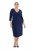 Ulla Popken 841952 Sweatjurk met V-hals Donkerblauw - Kleedjes - Jurken in alle maten