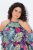 Ulla Popken 842471 Bedrukte midi-jurk Donkerblauw - Midi jurken - Midi jurken in grote maten