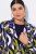 Ulla Popken 842680 Bedrukte jersey blazer van punto di roma Donkerblauw - Blazers - Blazers in grote maten voor dames