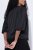 Ulla Popken 842712 Korte blazer met strik en ruchemouwen Zwart - Blazers - Blazers in grote maten voor dames