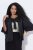 Ulla Popken 842712 Korte blazer met strik en ruchemouwen Zwart - Blazers - Blazers in grote maten voor dames