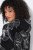 Ulla Popken 842758 Gebloemde fleecejas met capuchon Zwart - Fleecekleding - 