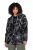 Ulla Popken 842758 Gebloemde fleecejas met capuchon Zwart - Fleecekleding - 