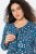 Ulla Popken 844722 Bedrukte sweatjurk Petrol - Sweatjurken - 
