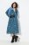 Ulla Popken 844722 Bedrukte sweatjurk Petrol - Sweatjurken - 
