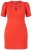 Ulla Popken 845150 Bodycon jurk met korte mouwen Rood - Kleedjes - Jurken in alle maten