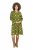 Ulla Popken 845190 Gebloemde jersey jurk Turquoise - Jersey jurken - 