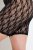 Ulla Popken 845290 Gebloemde anti-schuur shorts met kant Zwart - Anti-schuur shorts - 