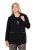 Ulla Popken 845336 Oversized stretch blazer met twee knopen Zwart - Blazers - Blazers in grote maten voor dames