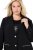 Ulla Popken 845336 Oversized stretch blazer met twee knopen Zwart - Blazers - Blazers in grote maten voor dames