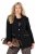 Ulla Popken 845336 Oversized stretch blazer met twee knopen Zwart - Blazers - Blazers in grote maten voor dames