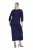 Ulla Popken 845705 Jersey jurk Donkerblauw - Midi jurken - Midi jurken in grote maten