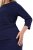 Ulla Popken 845705 Jersey jurk Donkerblauw - Midi jurken - Midi jurken in grote maten