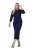 Ulla Popken 845705 Jersey jurk Donkerblauw - Midi jurken - Midi jurken in grote maten