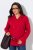 Ulla Popken 846021 Fleece jas Rood - Jassen - Jassen in grote maten
