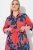 Ulla Popken 846164 Gebloemde blousejurk Rood - Midi jurken - Midi jurken in grote maten
