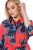 Ulla Popken 846164 Gebloemde blousejurk Rood - Midi jurken - Midi jurken in grote maten