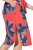 Ulla Popken 846164 Gebloemde blousejurk Rood - Midi jurken - Midi jurken in grote maten