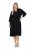 Ulla Popken 846373 Midi-jurk met strikceintuur Zwart - Midi jurken - Midi jurken in grote maten