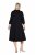 Ulla Popken 846373 Midi-jurk met strikceintuur Zwart - Midi jurken - Midi jurken in grote maten