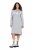 Ulla Popken 846886 Sweatjurk met capuchon Grijs gemêleerd - Sweatjurken - 