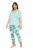 Ulla Popken 846971 Pyjama met print Lichtgroen - Pyjama's en Loungewear - 