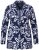Ulla Popken 847586 Blazer van bloemenjacquard Donkerblauw - Blazers - Blazers in grote maten voor dames
