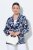 Ulla Popken 847586 Blazer van bloemenjacquard Donkerblauw - Blazers - Blazers in grote maten voor dames