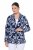Ulla Popken 847586 Blazer van bloemenjacquard Donkerblauw - Blazers - Blazers in grote maten voor dames