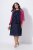 Ulla Popken 847918 Gebloemde chiffon jurk Donkerblauw - Midi jurken - Midi jurken in grote maten