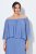 Ulla Popken 848169 A-lijn chiffon jurk Lichtblauw - Midi jurken - Midi jurken in grote maten