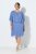 Ulla Popken 848169 A-lijn chiffon jurk Lichtblauw - Midi jurken - Midi jurken in grote maten