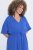 Ulla Popken 848224 Maxi-jurk met korte mouwen en V-hals Blauw - Maxi jurken - Maxi jurken in grote maten