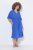 Ulla Popken 848224 Maxi-jurk met korte mouwen en V-hals Blauw - Maxi jurken - Maxi jurken in grote maten