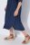 Ulla Popken 848224 Midi-jurk met trekkoord Donkerblauw - Midi jurken - Midi jurken in grote maten