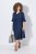 Ulla Popken 848224 Midi-jurk met trekkoord Donkerblauw - Midi jurken - Midi jurken in grote maten