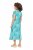 Ulla Popken 848696 Bedrukte midi-jurk met V-hals Turquoise - Midi jurken - Midi jurken in grote maten
