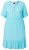 Ulla Popken 848724 Bedrukte jurk met ruches Turquoise - Kleedjes - Jurken in alle maten
