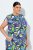 Ulla Popken 848980 Gebloemde blousejurk Lila - Midi jurken - Midi jurken in grote maten