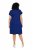 Ulla Popken 849033 Chiffon jurk met korte mouwen en V-hals Donkerblauw - Kleedjes - Jurken in alle maten