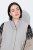 Ulla Popken 849221 Gewatteerd vest met geribde kraag Grijs - Bodywarmers - 