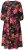 Ulla Popken 849593 Gebloemde blousejurk Donkerblauw - Maxi jurken - Maxi jurken in grote maten
