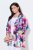 Ulla Popken 849728 Gebloemde blazer van linnenmix Wit - Blazers - Blazers in grote maten voor dames