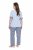 Ulla Popken 849850 Pyjama met ruitjes Lichtblauw - Pyjama's en Loungewear - 